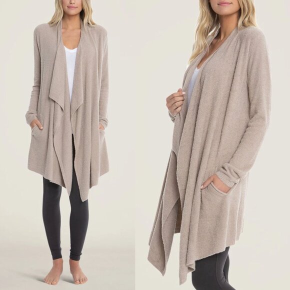 Barefoot Dreams CozyChic Lite Island Wrap Waterfall Open Front Cardigan Soft S/M - Picture 4 of 16